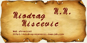 Miodrag Miščević vizit kartica